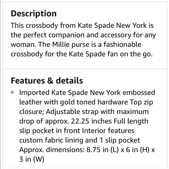 Kate Spade Black White Millie Crossbody - Picture 7 of 7